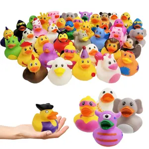 Rubber Ducks Assortment for Kids Safe Squeezable Sensory Play Bath Toys Jeep Ducking Boat Train Party Favors Summervibes High-Quality Non-Toxic