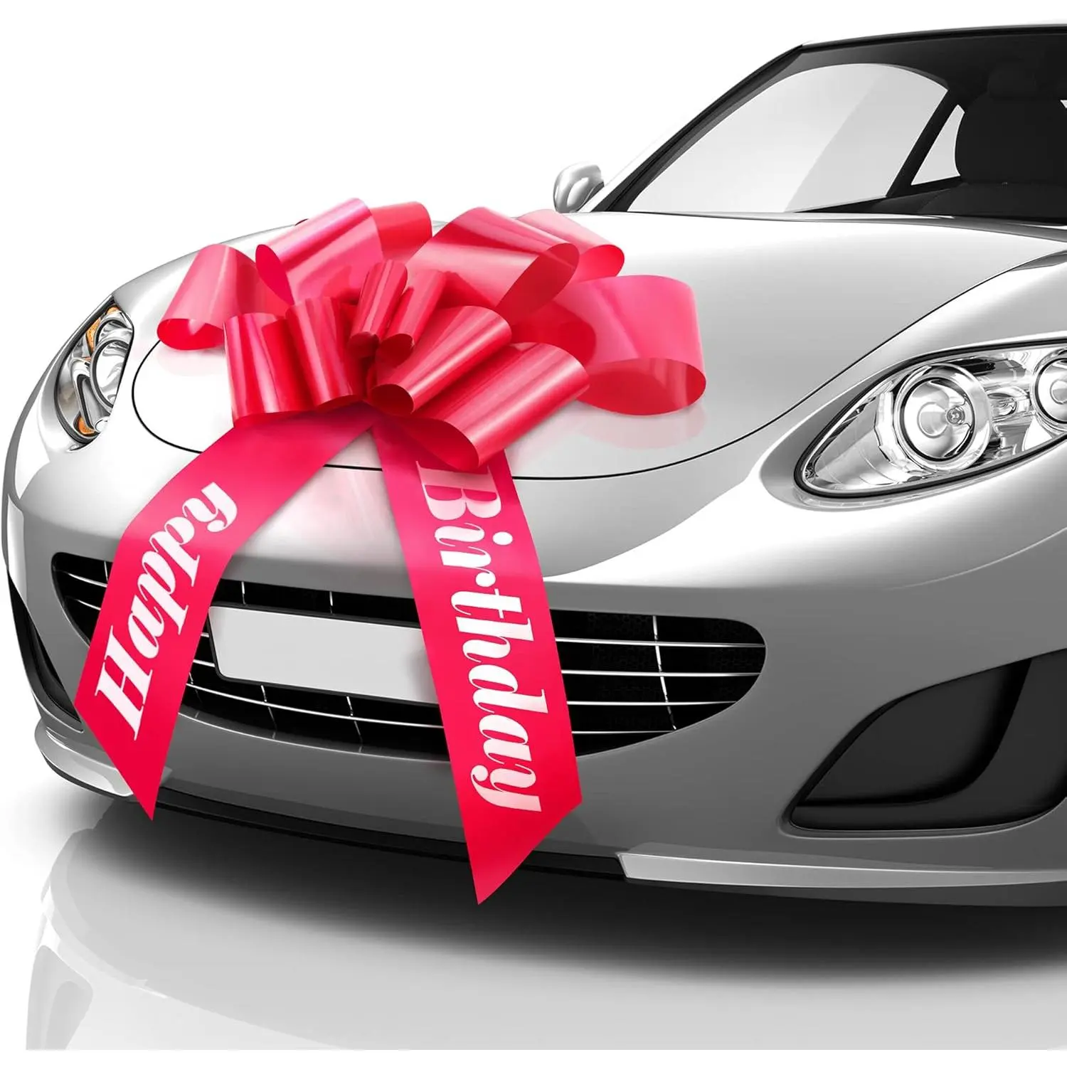 - Happy Birthday  Bow - Red, 23 Inch - Giant  Bow Pre-Printed w/Happy Birthday - Large  Wrapping for Huge Present