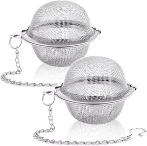 Stainless Steel Mesh Tea Infuser Balls 2.1 Inch Strainer Steeper for Loose Leaf Tea Spices & Herbs 2PCS Set Stainless Steel Mesh Tea Infuser Balls 2.1 Inch Strainer Steeper for Loose Leaf Tea Spices & Herbs 2PCS Set