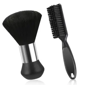 2 Pcs Neck Duster Barber Brush for Loose Hair, Professional Cutting Soft Trimmer Clipper Cleaner for Cleaning Around Neckline and Ears comb set