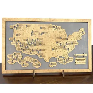 US National Parks Travel Map, National Parks Marker, Personalized US Travel Map, Travel Home Decor, Gift Travelers Hikers, NSIL- 11X18