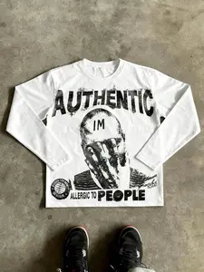 Men's Slim Fit Long Sleeve Graphic T-Shirt, Menswear, Casual Street Style, Streetwear, All Seasons Wear, Unisex Youth Fashion, Authentic Art Print