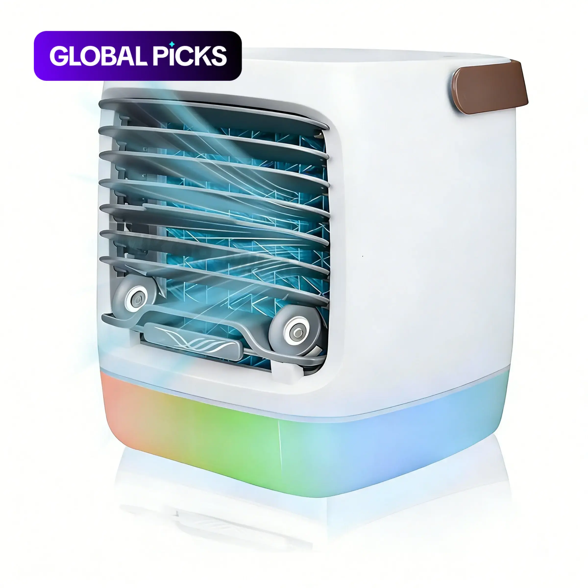 Desktop Cooling Misting Fan, Portable Tabletop Humidifier Fan with 3 Speeds and Turbo Wind Speed, USB Charging and LED Mood Light, 500 mL Air Cooler for Summer Home Office, Rechargeable Misting Fans, Rechargeable Spray Fan #GLOBAL PICKS