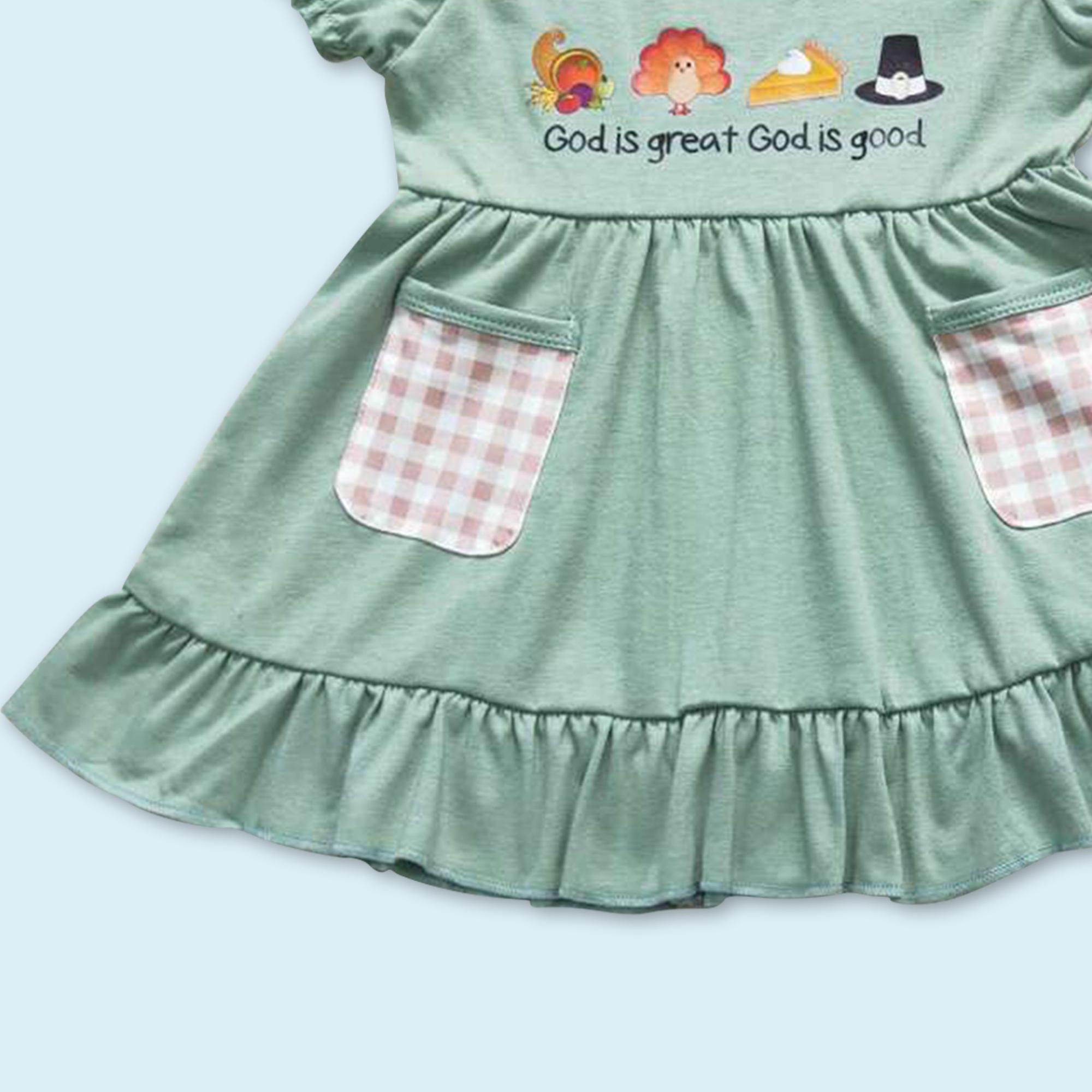 Thanksgiving turkey tunic pants baby girls set