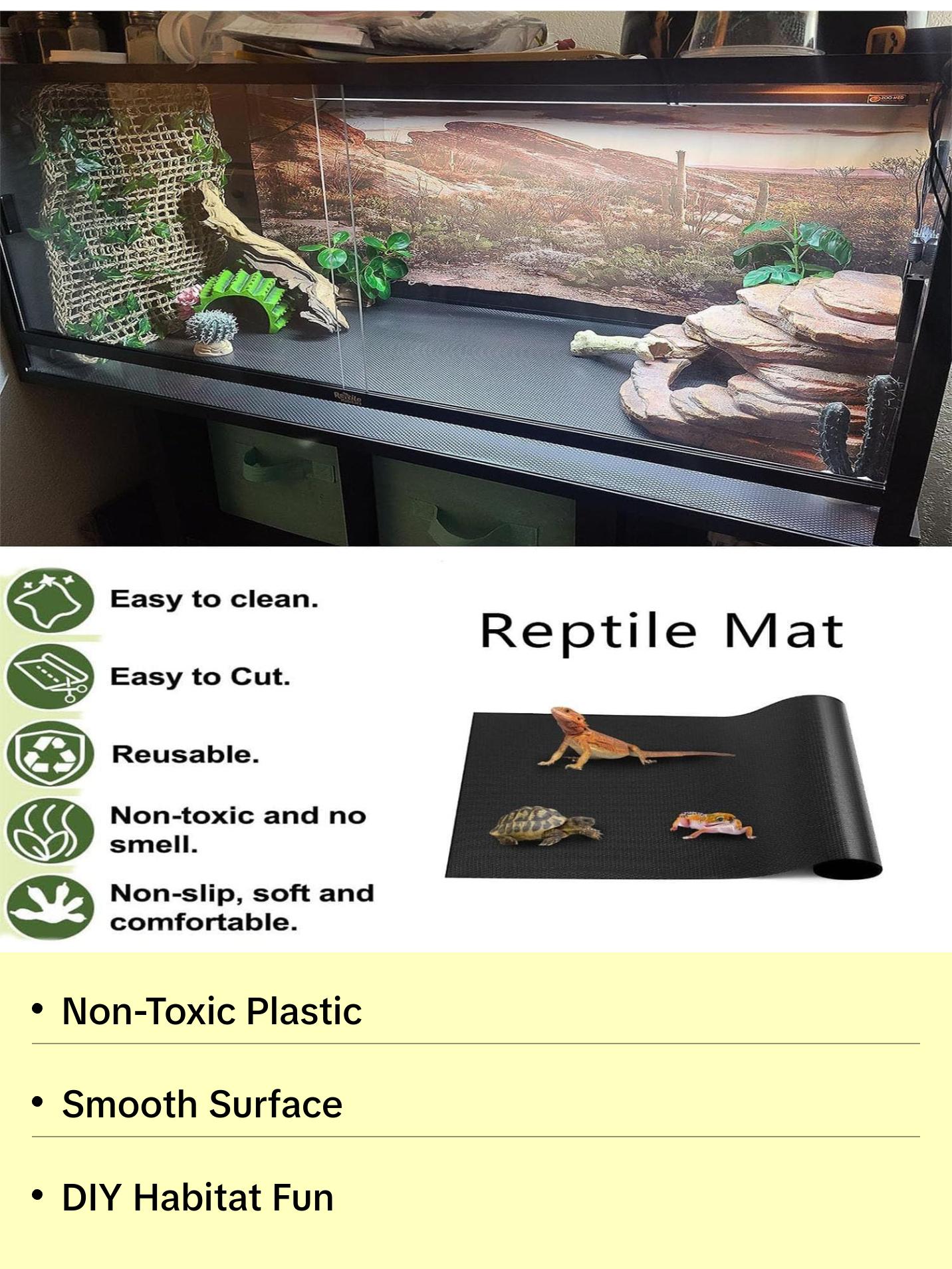 Bearded Dragon Tank Accessories, Reptile Mat Hammock Plants Bridge Jungle Climber Vines Terrarium Decorations for Bearded Dragon Lizard Snake (10 PCS with Reptile Mat)