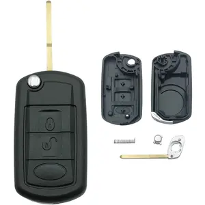 Replacement Key Fob Shell Case Fits for Range Rover Sport Land Rover Discovery LR3 Keyless Entry Remote Control 3 Button Flip Key Pad Cover (LR-a)