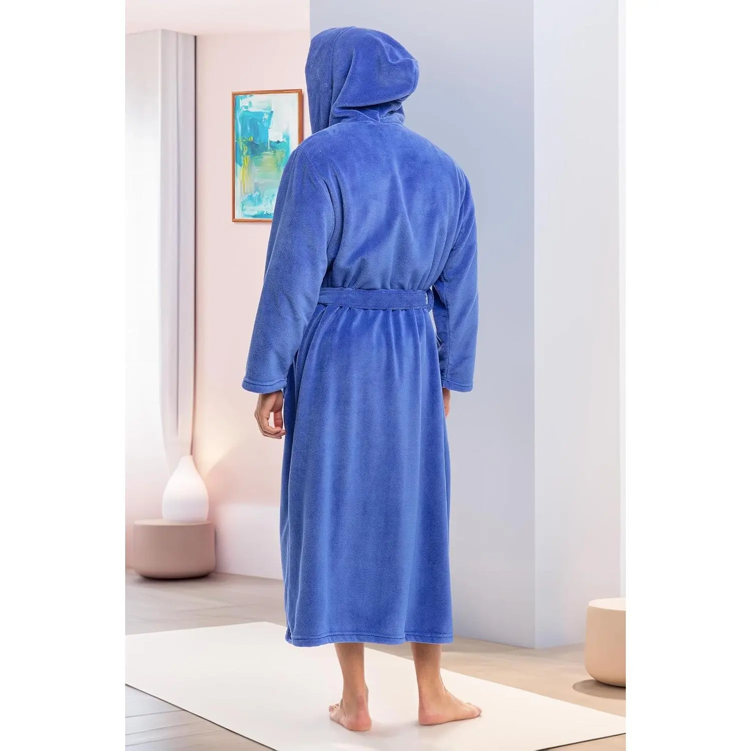 Alexander Del Rossa Mens Robe With Hood, Plush Fleece Hooded Mens Bathrobe, Big And Tall Bath Robe For Men Alexander Del Rossa Mens Robe With Hood, Plush Fleece Hooded Mens Bathrobe, Big And Tall Bath Robe For Men