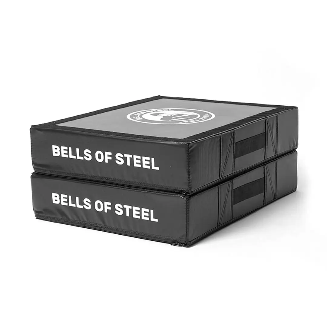 Bells of Steel Stackable Deadlift Pads - 24x18 in Stackable Pair, Dense Thick Foam Floor Mats, Velcro Edges, Noise Reduction, Olympic Lifting Training Equipment, Gym Accessories for Home Floor Protection