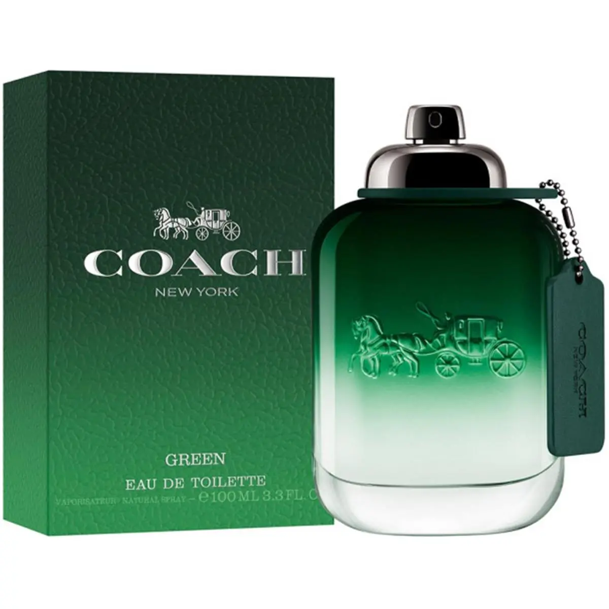Coach Men's Green 3.3 fl oz Eau de Toilette Spray - Men's Cologne, Aromatic Woody Scent with Bergamot Woods, Kiwi Notes, Cedar Moss Base, Ideal Gift for Boyfriend, Edp Spray, Gifts For Him, Men's Colognes