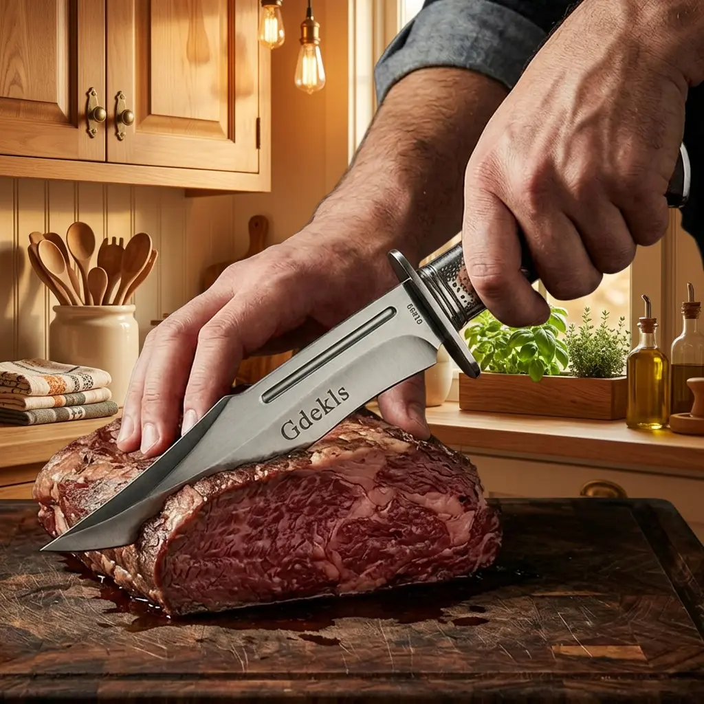 Wood-handled 9Cr18 Steel Blade Kitchen Prep Tool, Ideal for Cutting Meat, Vegetables and Fruits, Home Cooking Knives
