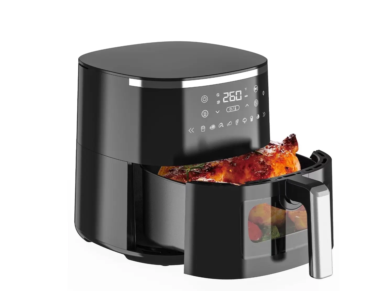 Air Fryer 6QT Toaster Oven, Kitchen Appliances with 8 Cooking Presets, 8-in-1 Max Crisp, Air Fry, Roast, Bake, Reheat and Dehydrate, 140°–400°F, Precise Heating Even Results for Kitchen