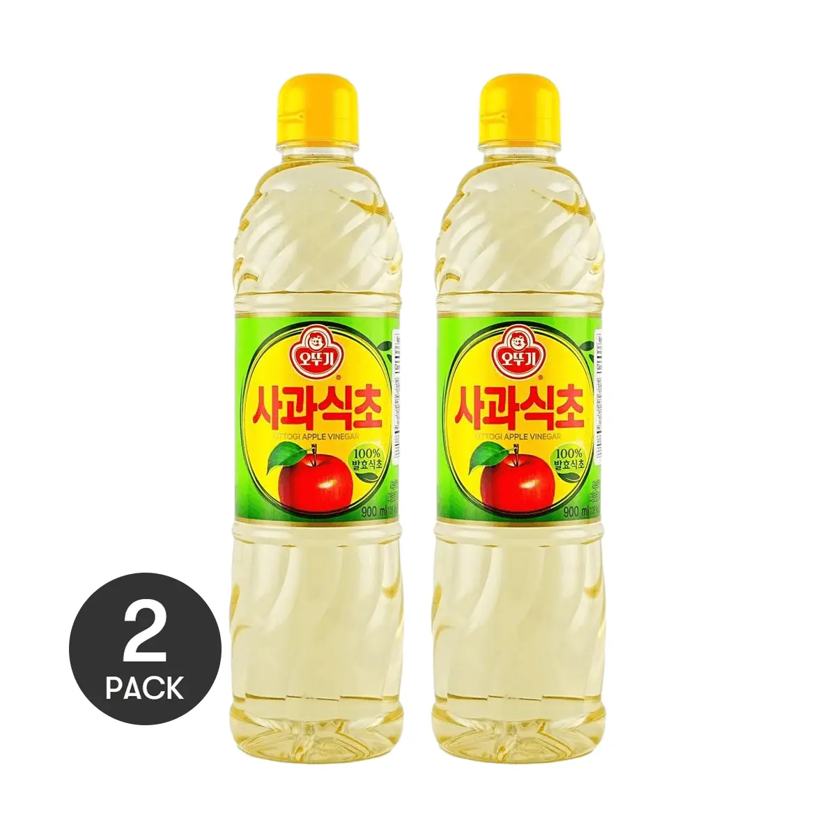 OTTOGI Korean Apple Cider Vinegar 900ml - 2 Pack | Perfect for Cooking, Salad Dressing & Marinades