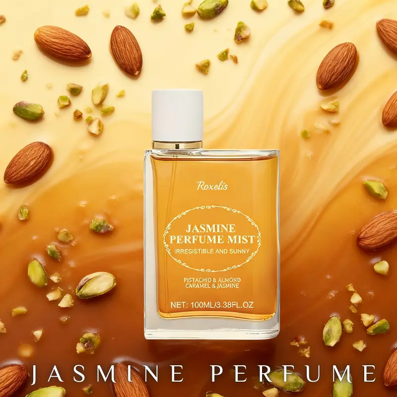Jasmine Perfume Mist 100ml | Warm Sweet Milky Notes | Sweet & Gentle Women | Clear Square Bottle | Daily/Date/Casual