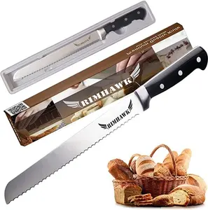 RIMHAWK Serrated Bread Knife 10inch for Homemade Bread Cutting Knife