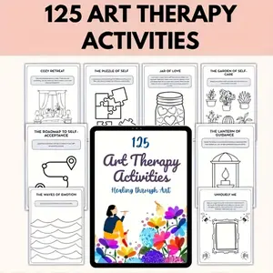 Art therapy worksheets, CBT, DBT, mindfulness, therapeutic social work, mental health, therapeutic workbooks,