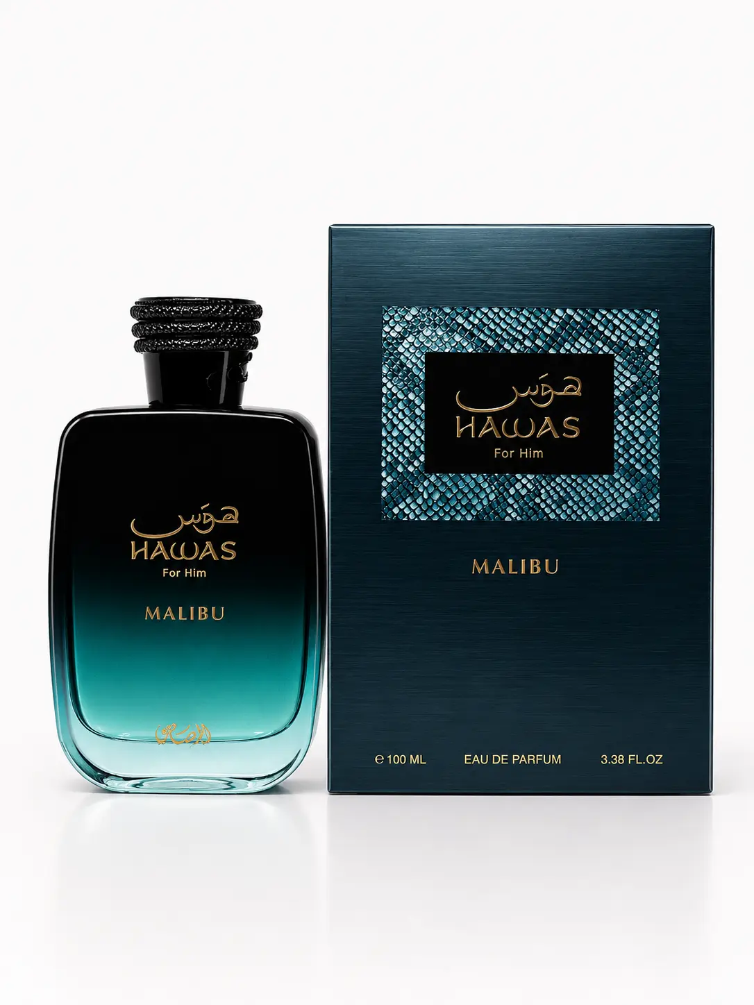 Hawas Malibu by Rasasi – Eau de Parfum 100ml (3.4 oz) for Women & Men, Tropical, Subtle Spices