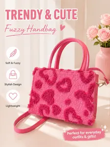 26 Valentine's Day Gift Sweet Heart Square Handbag Crossbody Bag, Women's Wallet, Lipstick Makeup Storage Bag, Commuter Work Bag, Fashionable Patterned Bag