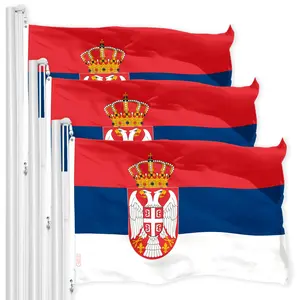 Serbia Serbian Flag 3x5 Ft 3-Pack 150D Printed Polyester By G128