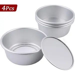 Non-stick Cake Pan Set, 4 Counts Aluminum Baking Mold for Mini Breads, Muffins, Cupcakes, Easy Clean & Decorate Baking Tins & Moulds