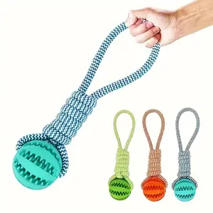 Dog Toys Dog Chew Toys Leakage Food Ball Puppy Teeth Cleaning Toys Puppy Chew Rope Ball Dog Toy