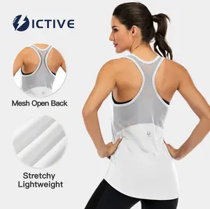 ICTIVE Women's Workout Tank Tops - Sleeveless Mesh Racerback Muscle Shirts, Women's Tops, Workout Apparel, Sports Breathable Outfits for Yoga, Fitness Apparel, Tops For Women, Clothes For Women Gym Athletic Mesh