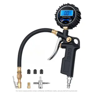 250 PSI Digital Tire Pressure Gauge with Inflator, 1% Accuracy Air Chuck & Compressor Accessories,Brass Components Automotive Vehicle Tool(FS)