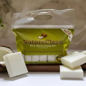 NatureClean Amish Farms Pure Moisturizing Fragrance Free Bars with Coconut Oil & Shea Butter for Sensitive Skin 5oz Ea 5 Bars Made in USA