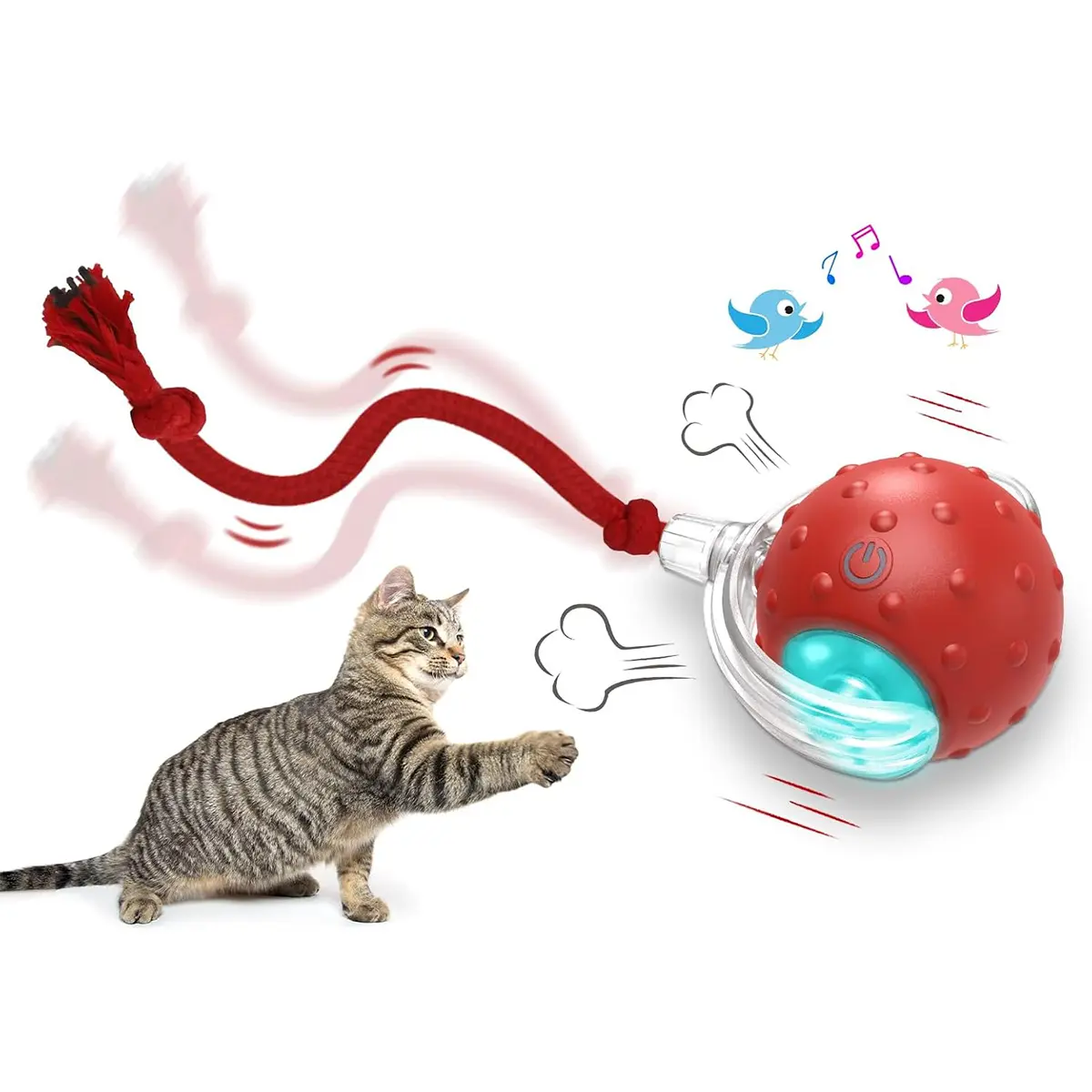 Electric cat toy ball | Interactive toy, automatically rolls - the perfect gift for pets! Fun toy for cats and dogs, essential pet accessory
