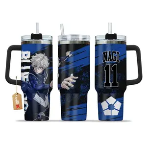 [Sip40 Otaku] Seishiro Nagi #11 Anime Tumbler 20oz/40oz – Blue Lock Stainless Steel Travel Mug, Genius Striker Insulated Coffee Cup, Soccer Anime Drinkware, Gift for Anime & Football Fans