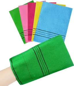 15 Pcs Korean Exfoliating Mitt, Gentle Exfoliating Scrub Mitt, Large Korean Washcloth Exfoliating, Colorful Korean Body Scrubber for Cleaning Skin, Reducing Dirt and Grease