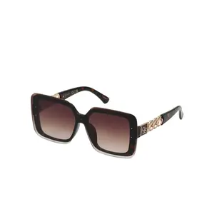 Glamorous Square Shield Sunglasses in Tortoise