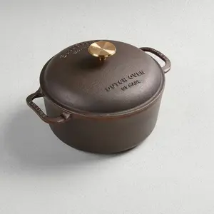 Smithey Cast Iron 5.5 Qt Dutch Oven Cookware - Traditional Classic Style, with Lid