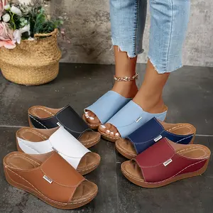 Women'S Vacation-Style Wedge Sandals, Outdoor Casual Sports Flip-Flops, Fashionable Slip-On Sandals.