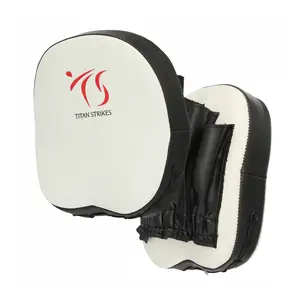 Titan Strikes Curved Punch Mitts - High-Quality Synthetic Leather Boxing Focus Pads for Hook & Jab Training - Comfortable & Durable MMA Punching Pads with Adjustable Resistance Levels