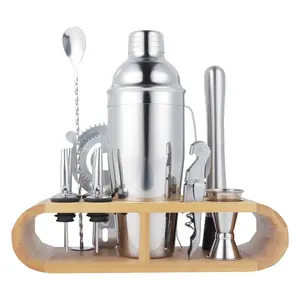 12 Piece Stainless Steel Bartending Set Bar Cocktail Shaker Professional Bar and Home Bartender Tools Complete Kit