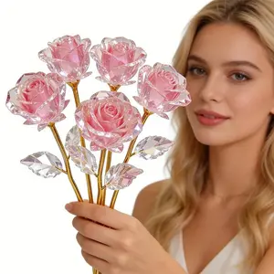 5 Preserved Roses Artificial Flowers, Valentine's Day Mother's Day Gift, Elegant Bouquet for Special Occasions, Perfect Handmade Present