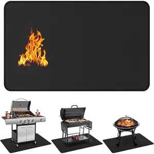 60 x 40 inch Under Grill Mats for Outdoor Grill, Double-Sided Fireproof Deck and Patio Protector Mat,  Oil-Proof BBQ Floor Pad Indoor Fire Pit Fireplace Mat