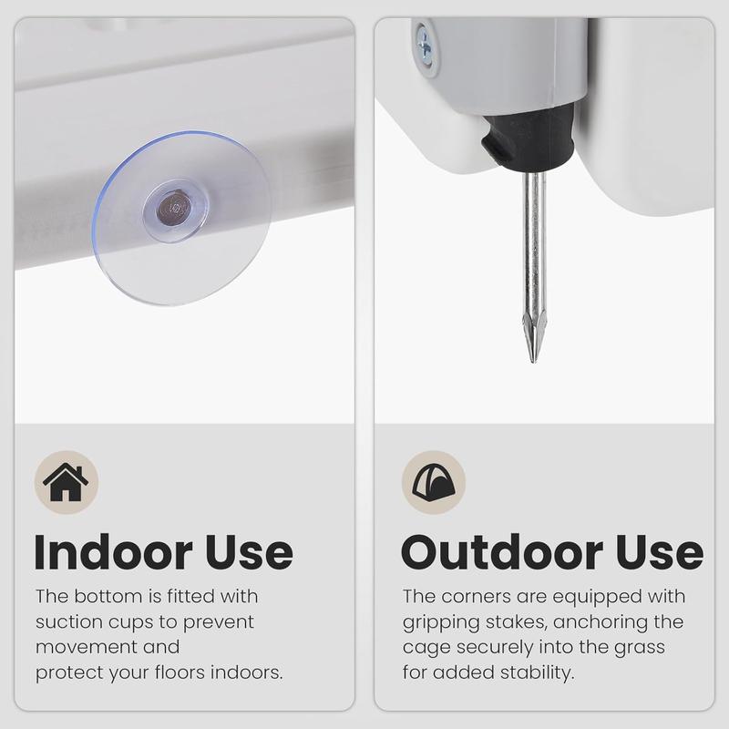 Plastic Dog Playpen - 4-Panel 24" Expandable & Durable Pet Fence for Medium Dogs - Indoor & Outdoor Portable Puppy Playpen with Secure Locking Door, White