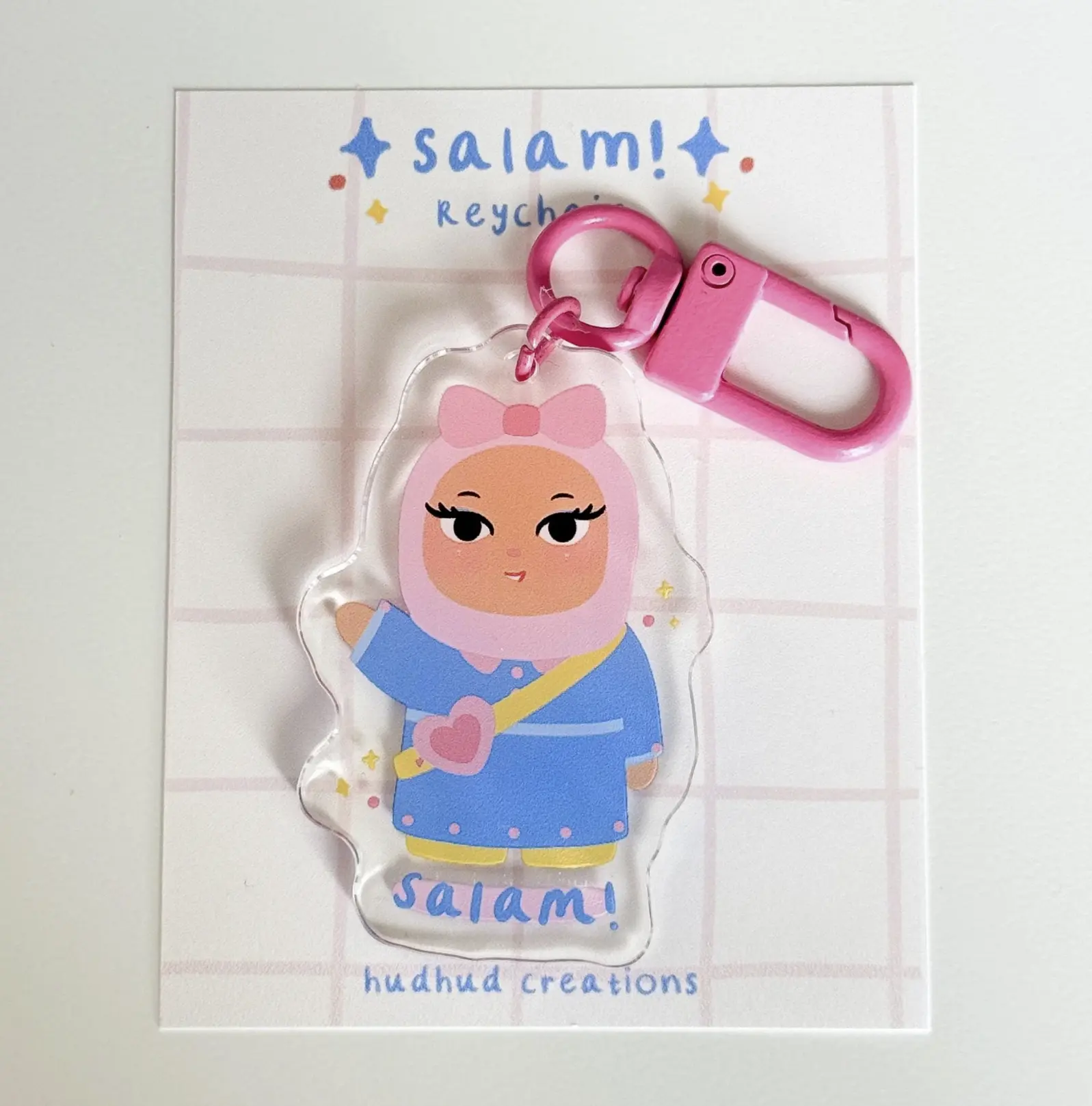 Hijabi 'Salam' Acrylic Keychain