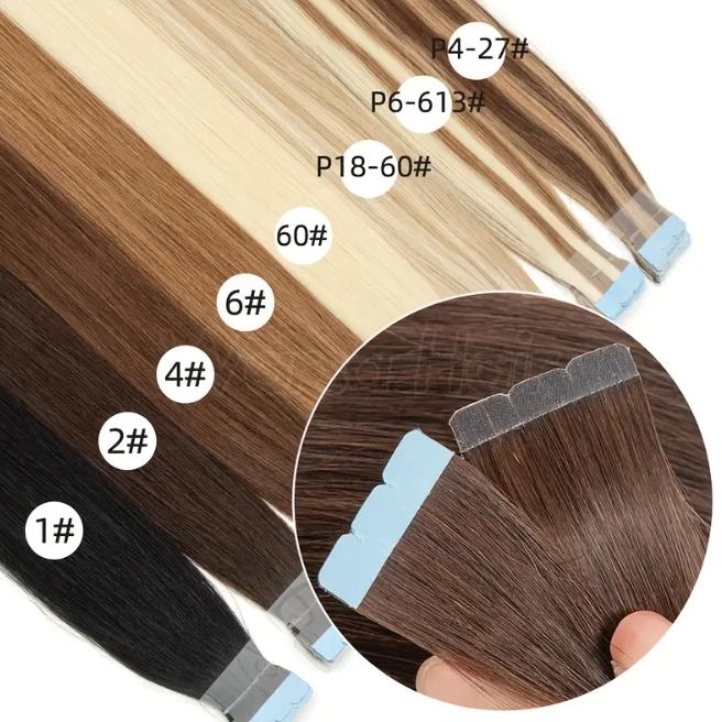 10pcs Mini Tape in Hair Extensions, Invisible PU Seamless 100% Human Hair, Light Beige 12/16 Inch, Secure Adhesive Weft, Natural Look for Women, Hair Loss Coverage & Versatile Styling