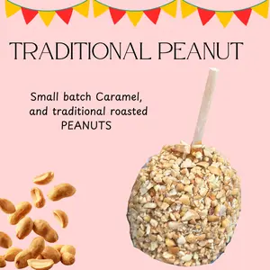Copperpot Caramel Apple with Traditional Peanuts & Caramel - Large Crisp Granny Smith Apple, Handcrafted Gourmet Treat, Perfect for Gifting & Parties