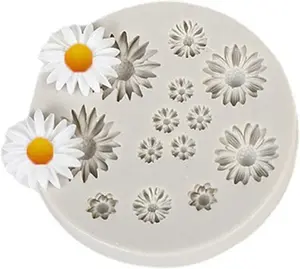 Cute Daisy Flower Fondant Mold Flower Candy  Molds For Cake Decorating Cupcake Topper  Polymer Clay Gum Paste White