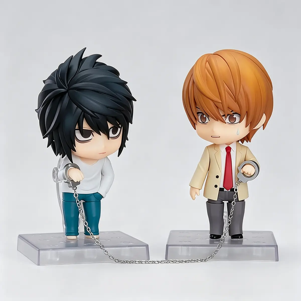 Death Note Chibi Figurine Action Figures - Light Yagami, L, Misa Amane Movable Collectibles with Interchangeable Face Plates, Boxed Model Toy, Desk Display Gift for Manga Fans, Anime Decor
