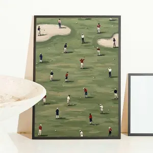 Minimalist Golf Print Vintage Green Abstract Sports Poster1 - (Unframe)