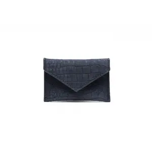 Vesper Mini Card Case/ Navy Alligator Embossed