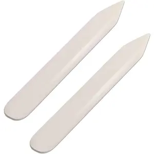 Genuine 2Pcs Cattle Bone Folder Paper Creaser Scrapbooking Tool for DIY Handmade Burnishing Bookbinding Cards and Paper Crafts