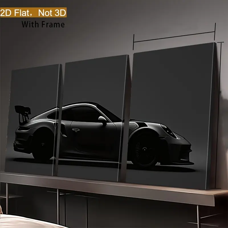 Fashion Car Pattern Canvas Painting with Frame, 3 Counts/set Modern Art Design Wall Art, Wall Decor for Home Interior Living Room Bedroom Office tiktokshopspringglowup Fashion Car Pattern Canvas Painting with Frame, 3 Counts/set Modern Art Design Wall Art, Wall Decor for Home Interior Living Room Bedroom Office tiktokshopspringglowup