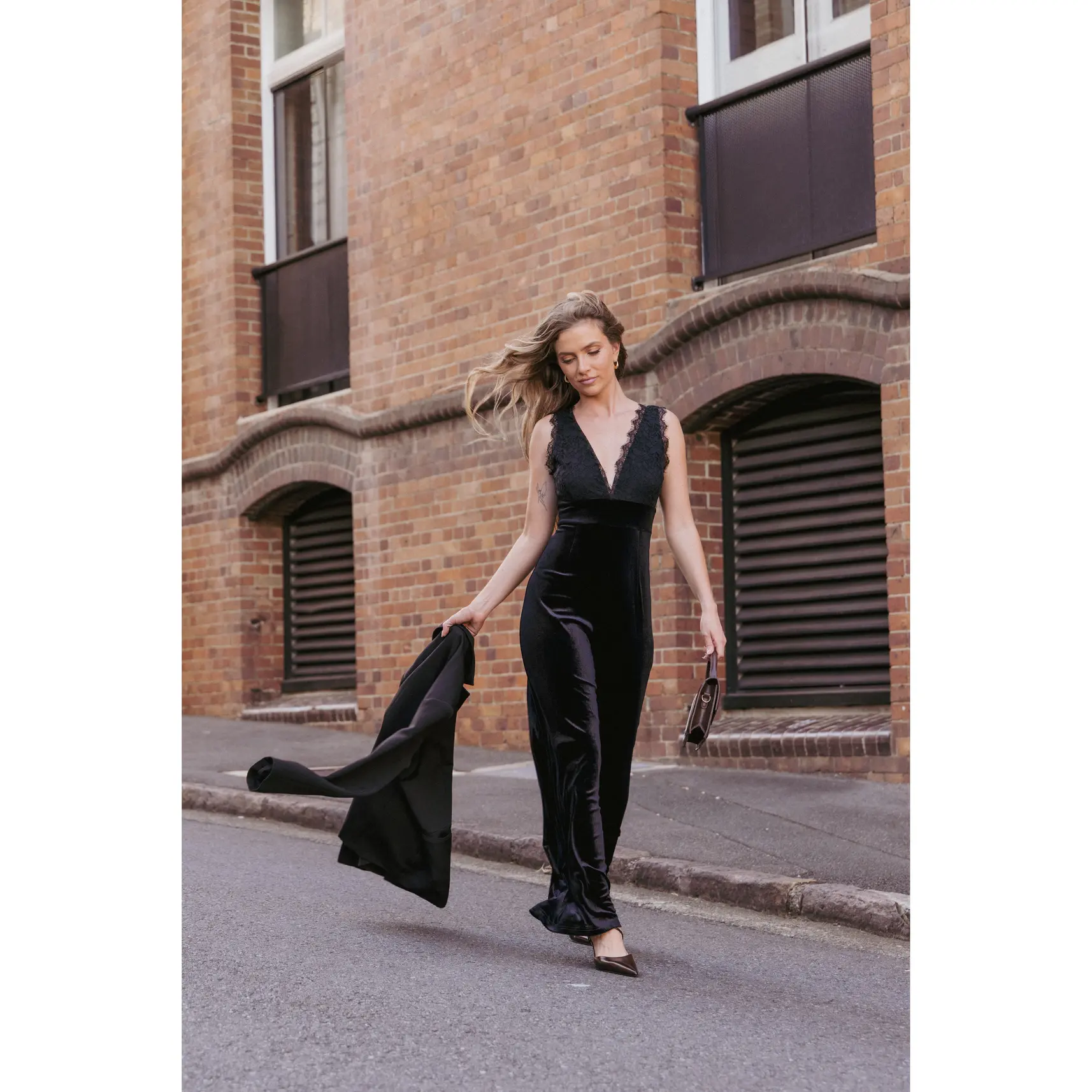 Eloise Jumpsuit - Black Velvet