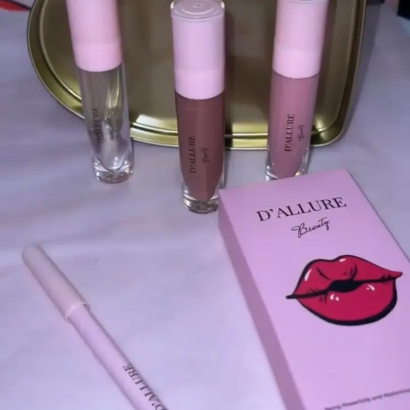 Vegan Lip Kit With Brown lip liner and Lux Mocha Nude Gloss. Vegan Lip Kit With Brown lip liner and Lux Mocha Nude Gloss.