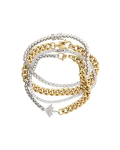 TENNIS & CHAIN BRACELET STACK